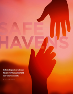 A picture of two hands stretching out for each other with the text "Safe Havens" in the background.